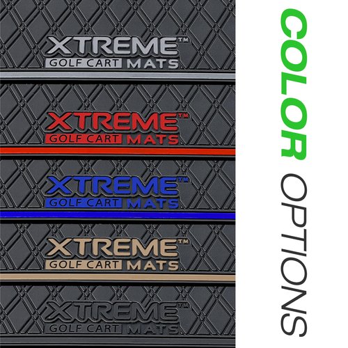 Xtreme Mats Advent Golf Cart Mat, Full Coverage Rubber Floor Liner Mat Protects OEM Factoring Flooring - Fits Advent 2 & 4 - Grey Trim