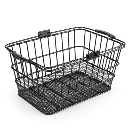 CXWXC Front Bike Basket with Handle– Detachable Bicycle Basket for Groceries, Commuting, Shopping – Heavy Duty Wire Basket with Mounting Kit for Beach Cruiser City Commuter