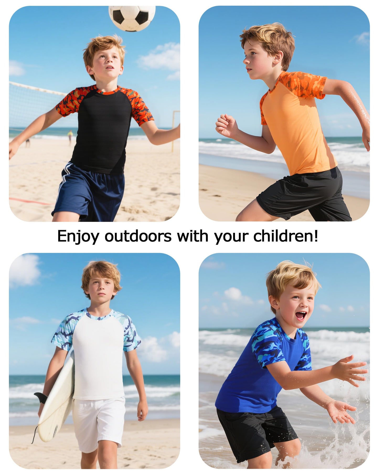 Roadbox Boys Rash Guard Swim Shirt Short Sleeve, Kids Youth UPF 50+ UV Sun Protection Rashguard Water Shirt, SPF Fishing Surfing Beach Shirts Dark Blue