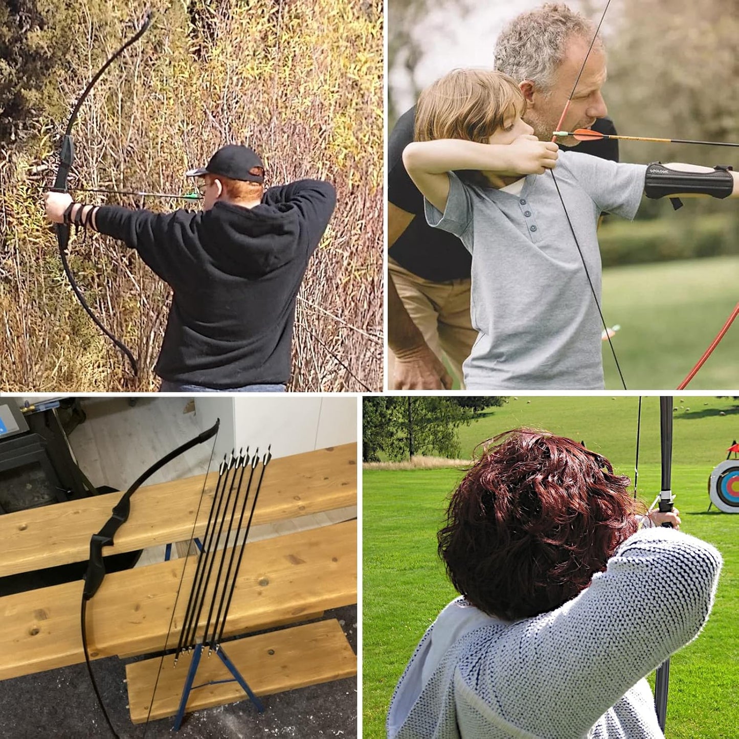 Tongtu Recurve Bow - Takedown Bow Set for Right & Left-Handed Beginners | 30lb & 40lb Options with 6 Arrows