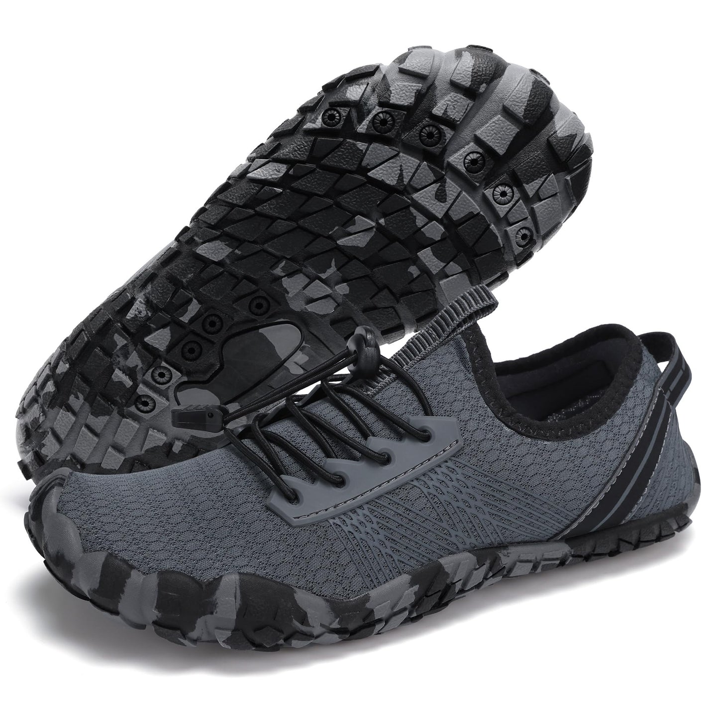 Stelle Womens Water Shoes for Men Adult Quick-Dry Aqua Shoes Barefoot Non Slip for Beach Swim River Pool Boating Fishing Hiking Kayaking(Charcoal,11MW)