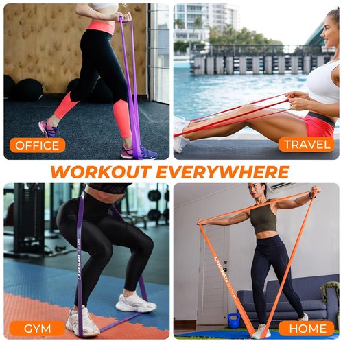 LAKENAM Resistance Bands Set, Exercise Workout Pull Up Assistance Bands with 6 Resistance Levels, Muscle Training Straps for Fitness, Working Out, Body Stretching, Physical Therapy, More