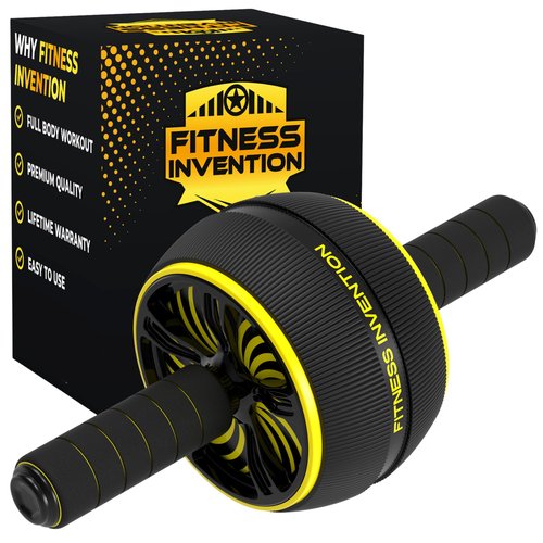 Fitness Invention Ab Roller Wheel - Ab Wheel Roller & Knee Mat - Rueda Para Abdominales - Abdominal Wheel - Abs Roller for Men & Women - Home Gym Equipment