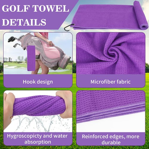 LACGO 17Pcs Golf Accessories Kit Include Golf Ball Bag Golf Tees Golf Towel Golf Club Cleaner Brush Groove Cleaner Tool Divot Tool Magnetic Ball Marker, Best Golf Gift for Women Man(Purple)