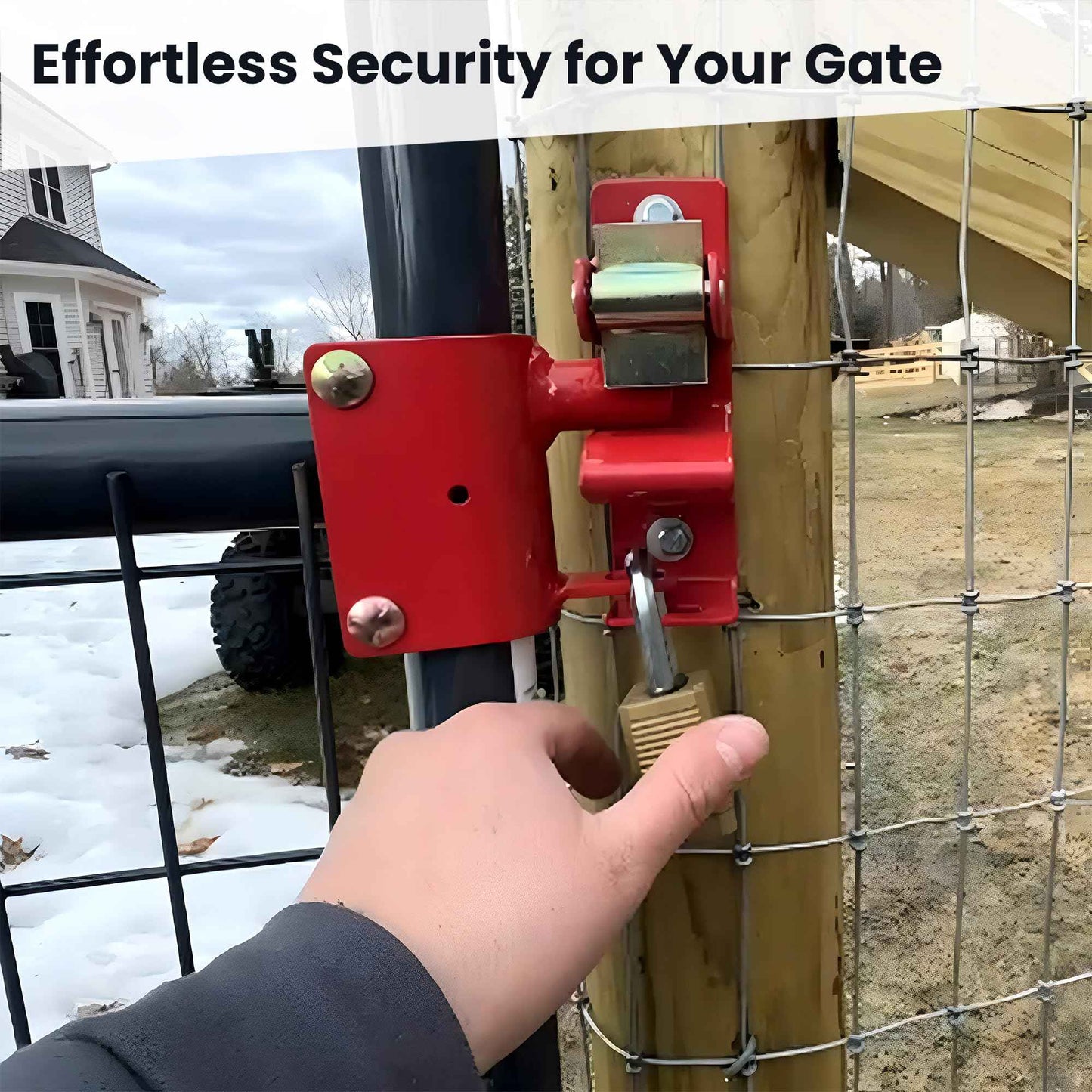 One Way Lockable Gate Latch for Metal Gates with 1-5/8" to 2" Diameter Tubes, Red S16100500