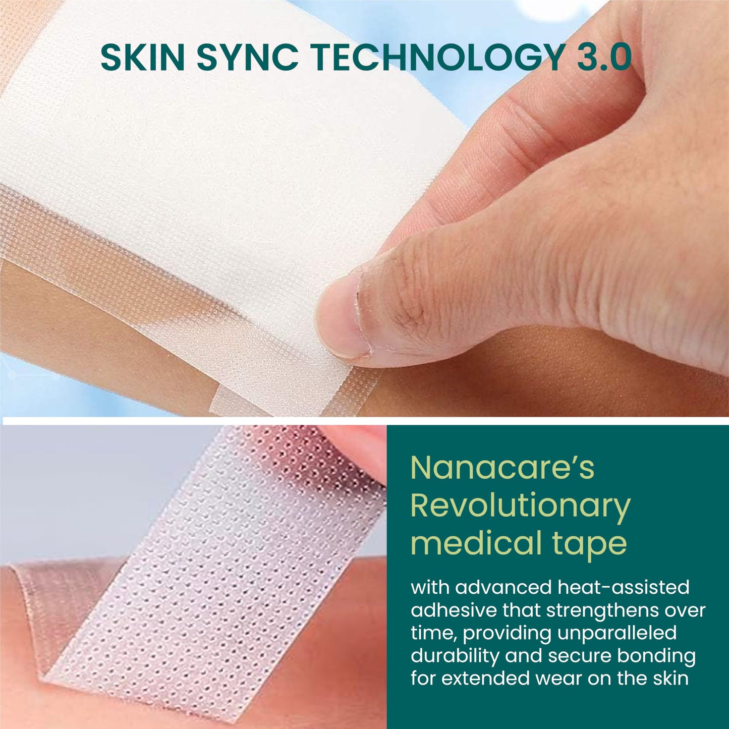 NanaCare Clear Medical Tape Waterproof, 4 Rolls - 1 inch x 10 yds + 10 pc Gauze Pads - Hypoallergenic Surgical Tape for Wound Care, Dressings & Face, First Aid Waterproof Bandage for Sensitive Skin