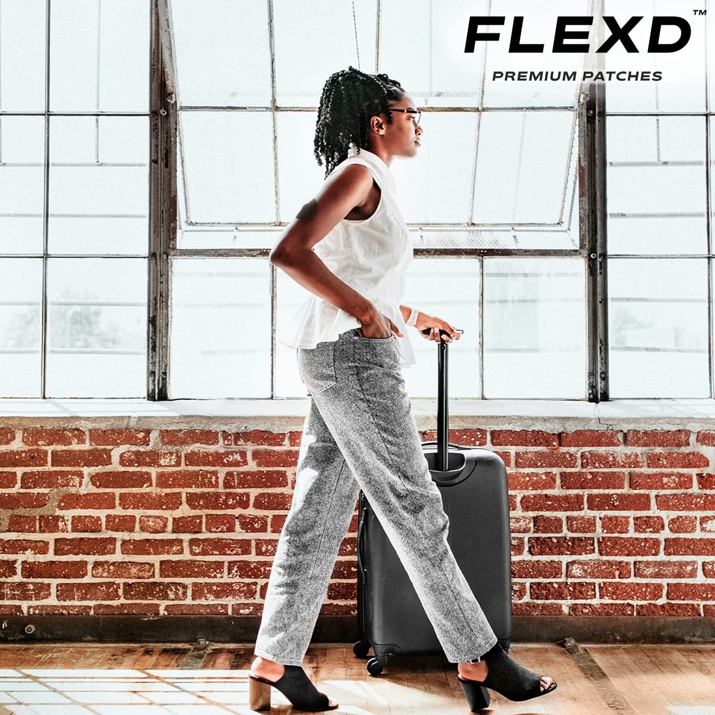 Flexd - Libre 3 Sensor Covers Waterproof, Freestyle Adhesive Patches (Pack of 30) Round, Black