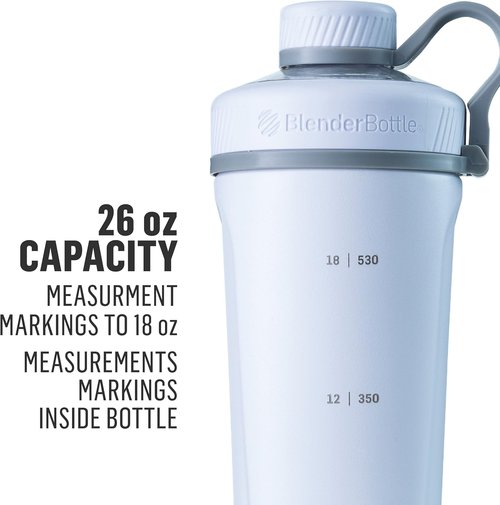 BlenderBottle Radian Shaker Cup - Insulated Stainless Steel Water Bottle with Wire Whisk | 26-Ounce, Matte Black