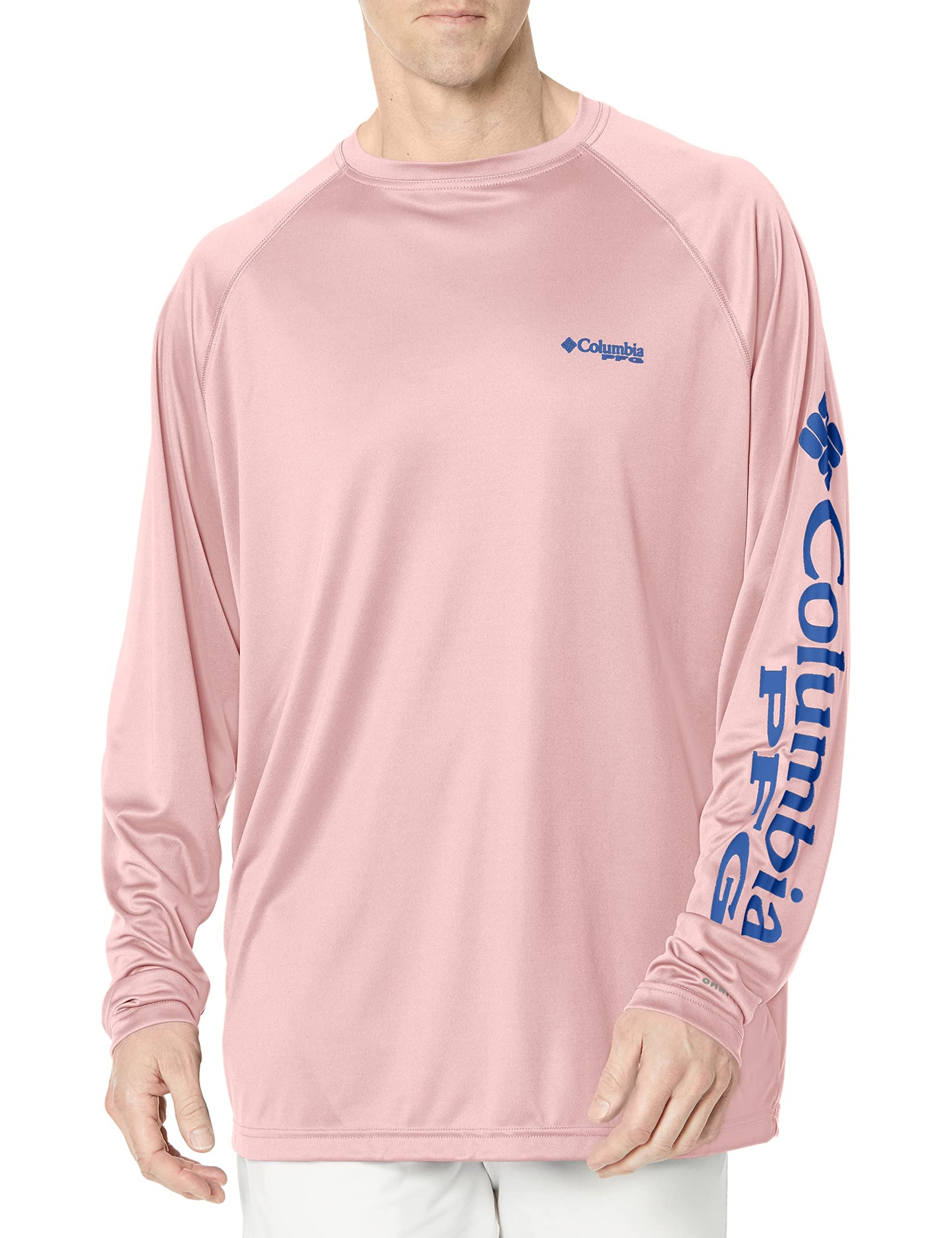 Columbia Men's Terminal Tackle Long Sleeve Shirt, Cherry Blossom/Vivid Blue, XX-Large