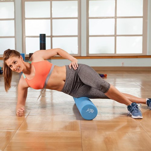 JFIT High Density EVA Foam Roller - Smooth Surface for Exercise & Muscle Recovery | Multiple Sizes Available