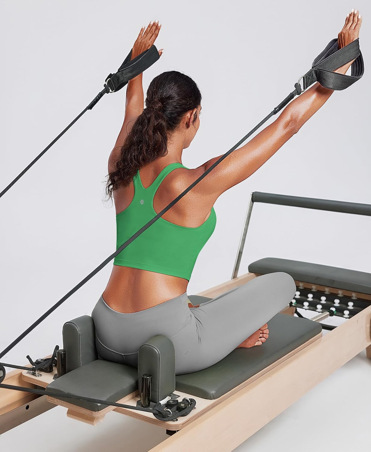 PINSPARK High Neck Sports Bra - Padded Racerback Workout Crop Top for Yoga | Comfortable Longline Design