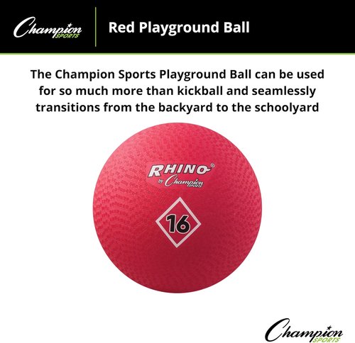 Champion Sports Playground Ball - Durable High-Bounce Balls in Sizes 5" to 16" for Gym & Play