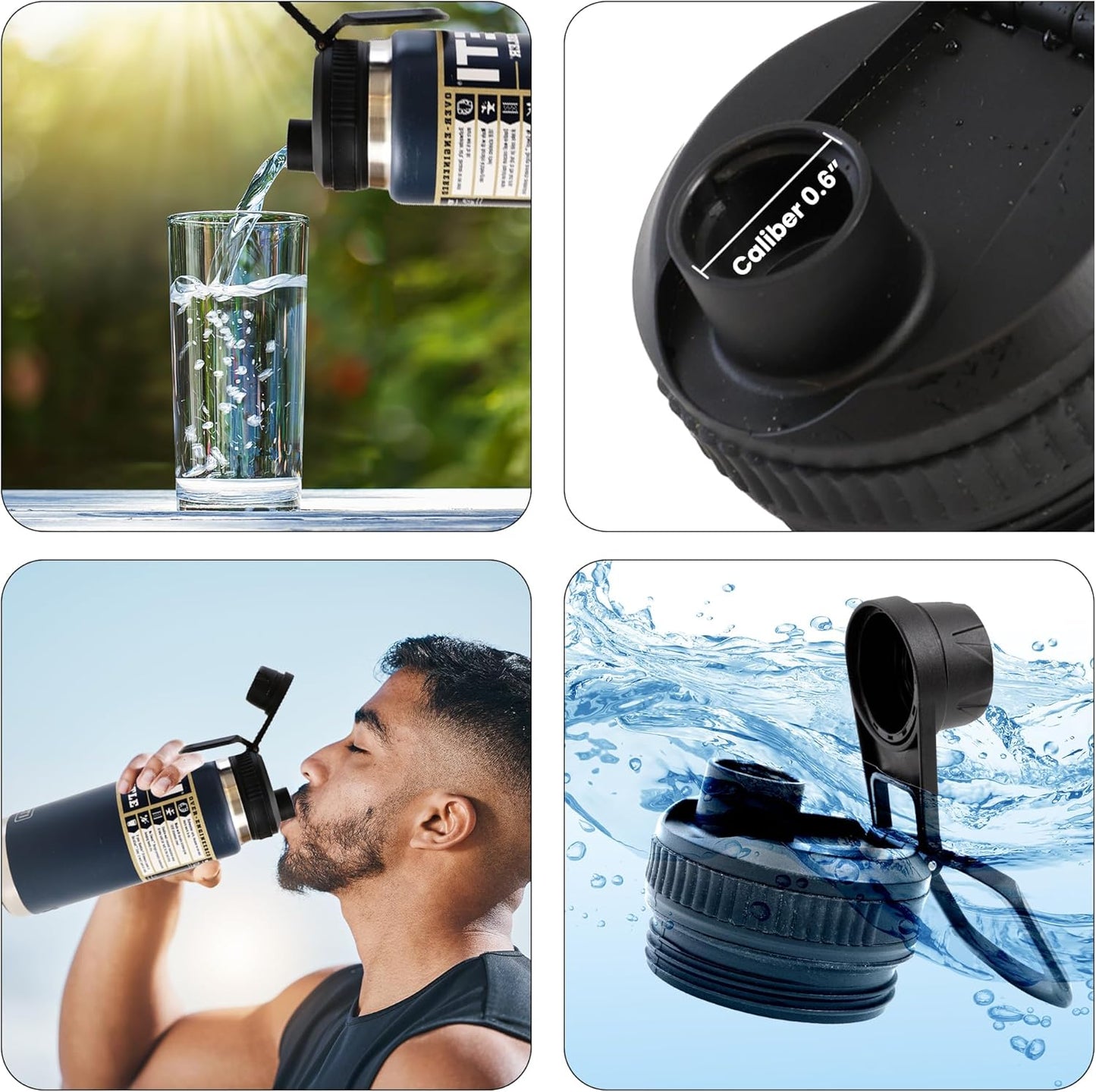 SmartKap Yeti Lid - Leakproof Wide Loop Handle for Rambler 12/18/26/36/46/64 Oz | BPA Free & Dishwasher Safe