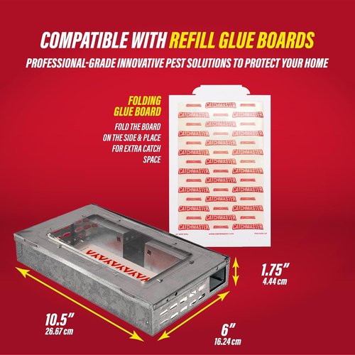 Catchmaster Multi-Catch Mouse Trap - Humane Indoor Pest Control | 3-Pack with Replaceable Glue Boards