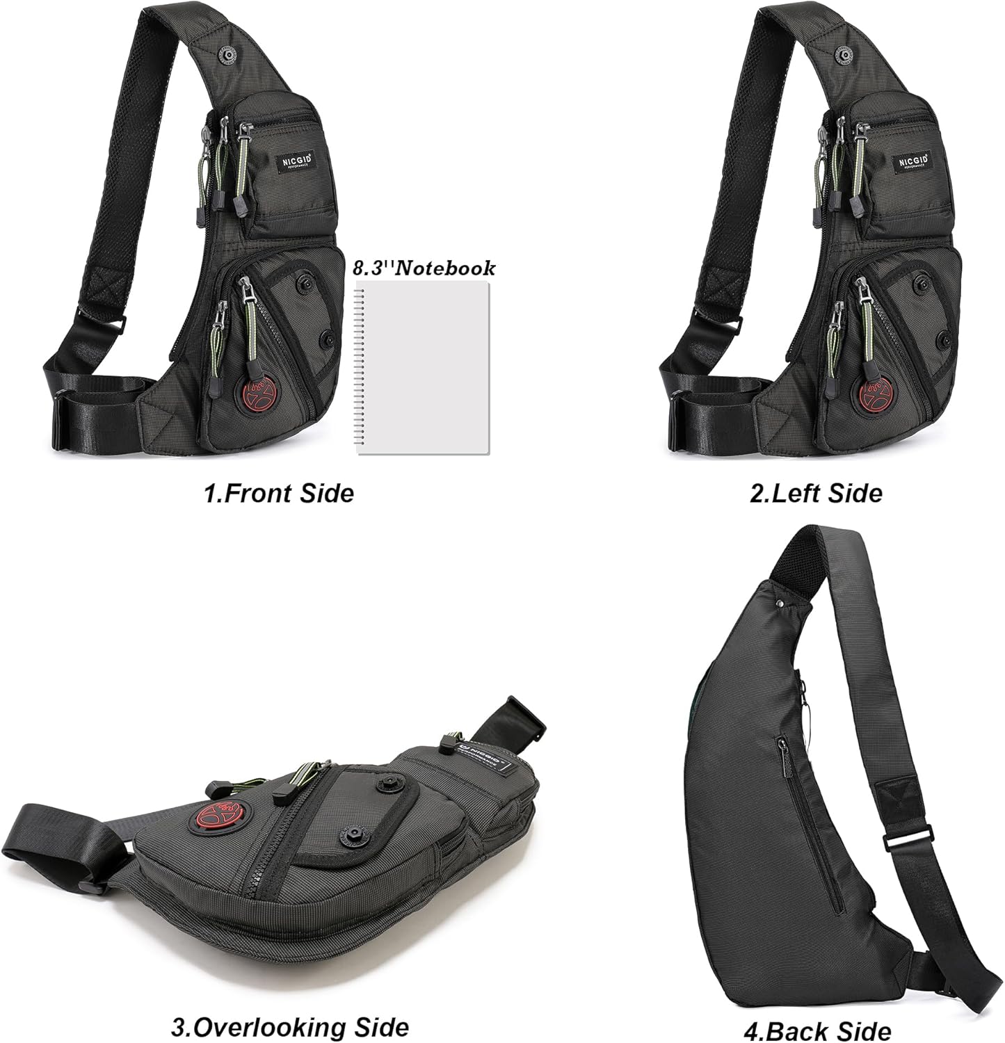 NICGID Sling Bag - Versatile Crossbody Backpack for Men & Women | Casual Daypack in Stylish Design
