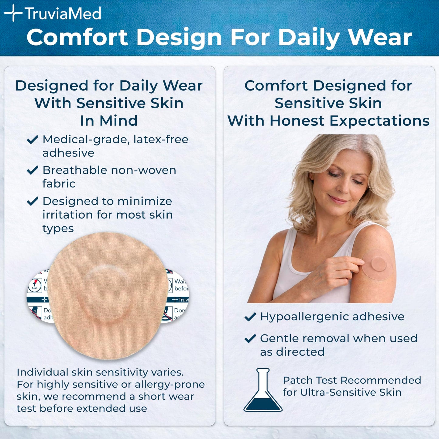 Waterproof Adhesive Over Patches for Dexcom G7, Stelo, Lingo, Libre, 25 Pack Skin Grips, Patch CGM Covers, Overlay Grip Cover, Sensors Tape Stickers, Overpatches Glucose Guards (Sensor Not Included)