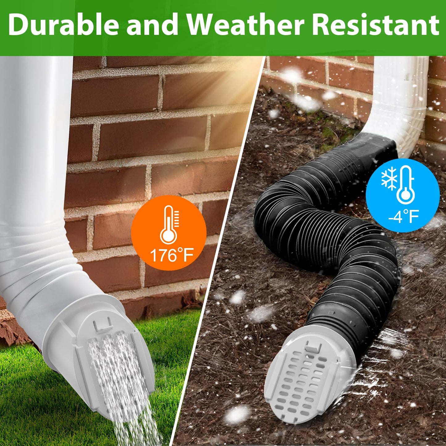 4” Slope Drainage Grate Cover, Rain Diverter, Drainage Grate Yard Drain Emitter for Sump Pump Discharge & Downspout Extensions, Fit 4" SCH 40, 4" SDR 35, 4" & 3" Corrugated Pipe, 1 Pack-White