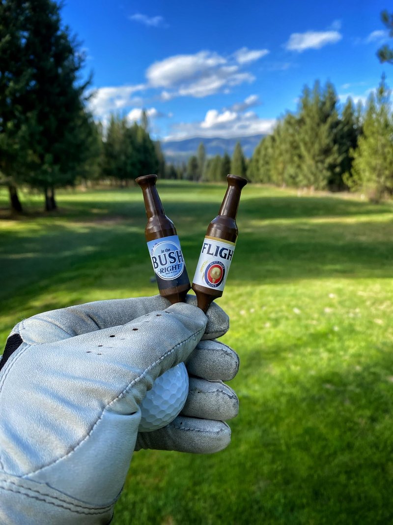 Putt Light Beer Bottle Golf Tees, Virtually Unbreakable and Recyclable Plastic Golf Tee 6 Pack, Golf Gift for Men, Bachelor Party Novelty Gift, for Golfers,3-1/4" Tall (Variety Pack #2)