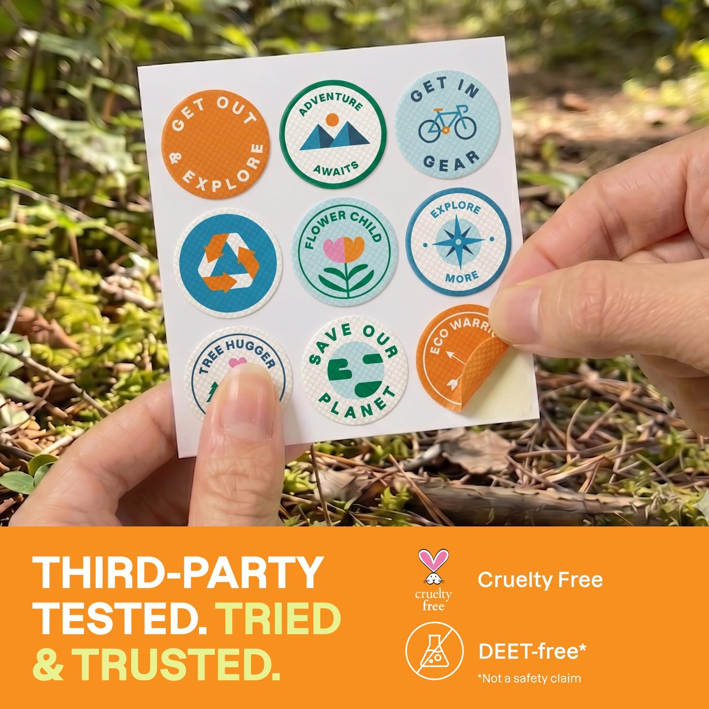 Cliganic Mosquito Repellent Stickers (90 Pack) - Camping Patches for Kids & Adults, Natural DEET-Free, Essential Oil Infused