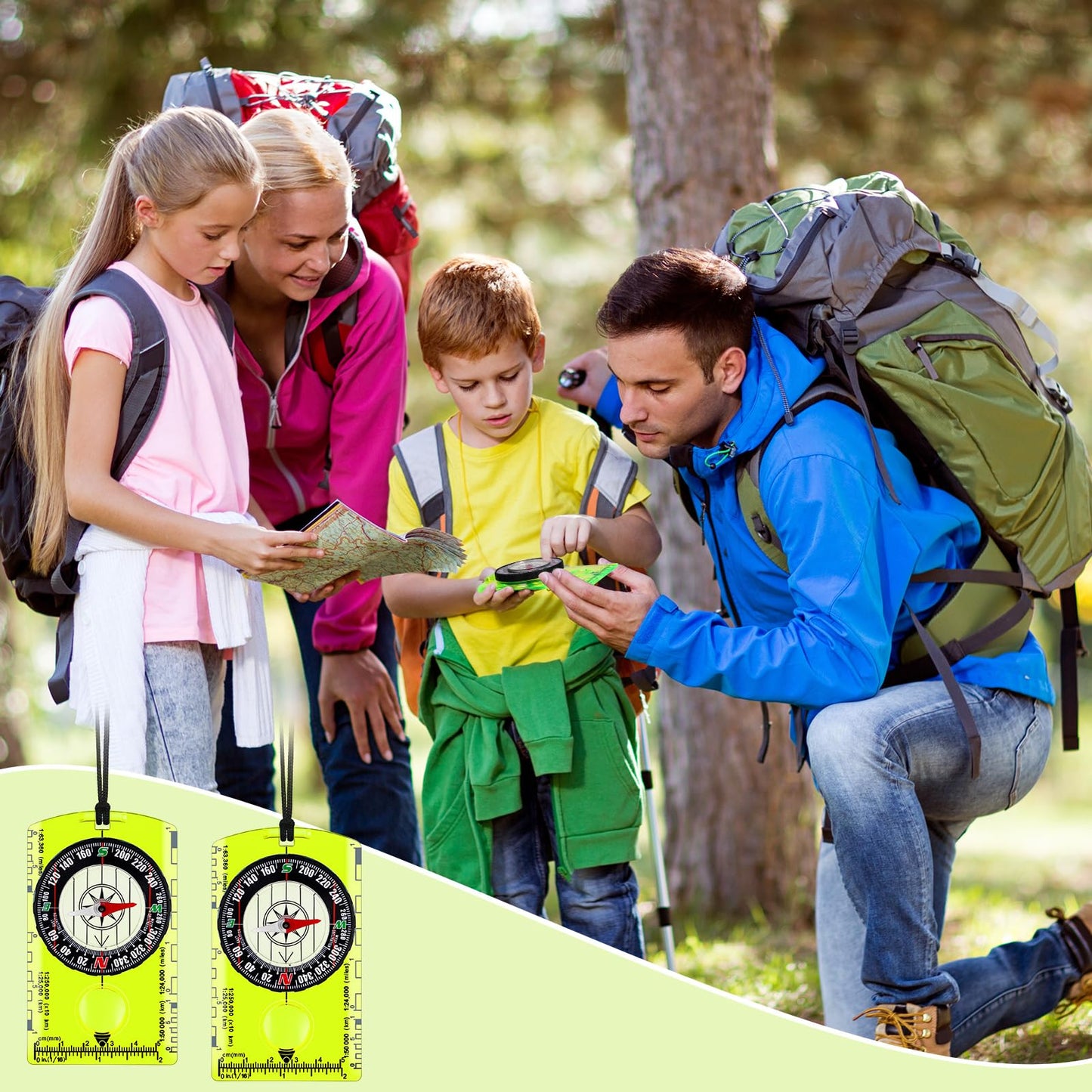 Geiserailie 20 Pcs Acrylic Orienteering Compass Hiking Backpacking Map Reading Compass for Navigation and Survival Outdoor Exploring
