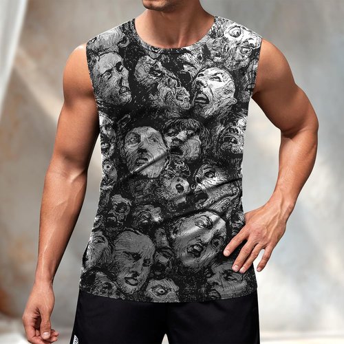 MARSVOVO Sleeveless Workout Shirts - Lightweight Breathable Tees for Men | Summer Casual Crewneck Tank Tops