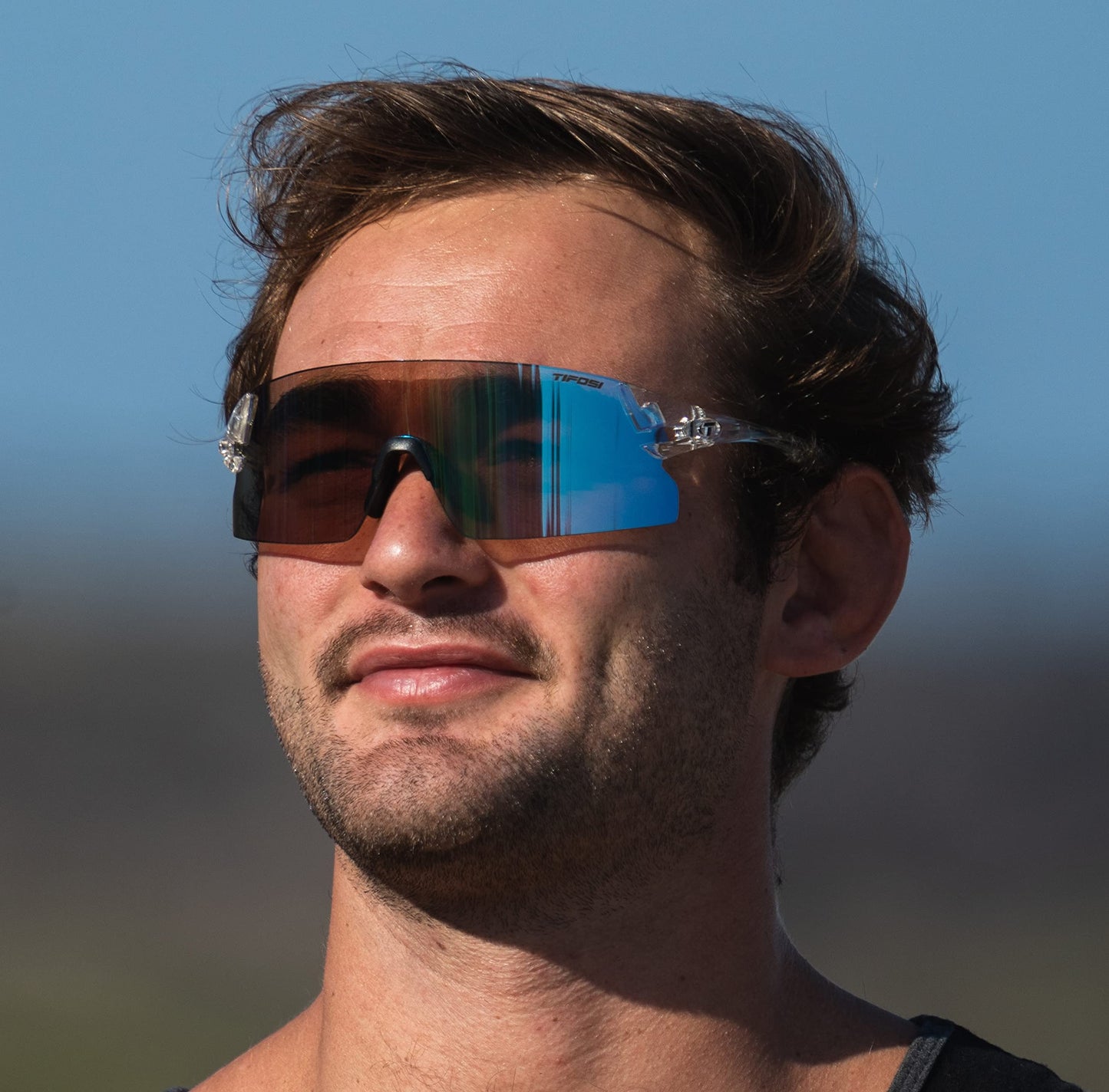 Tifosi Rail XC Shield Sunglasses (Crystal Clear w/Clarion Blue Fototec) - Ideal Cycling (Road & Gravel), Baseball, Softball