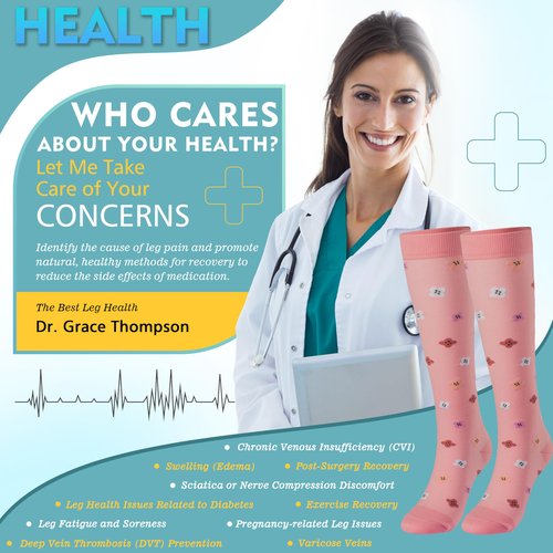 OUIVIAL 6 Pairs Compression Socks for Women Men 20-30mmhg Graduated Support Knee High Socks for Nurse Travel Flight