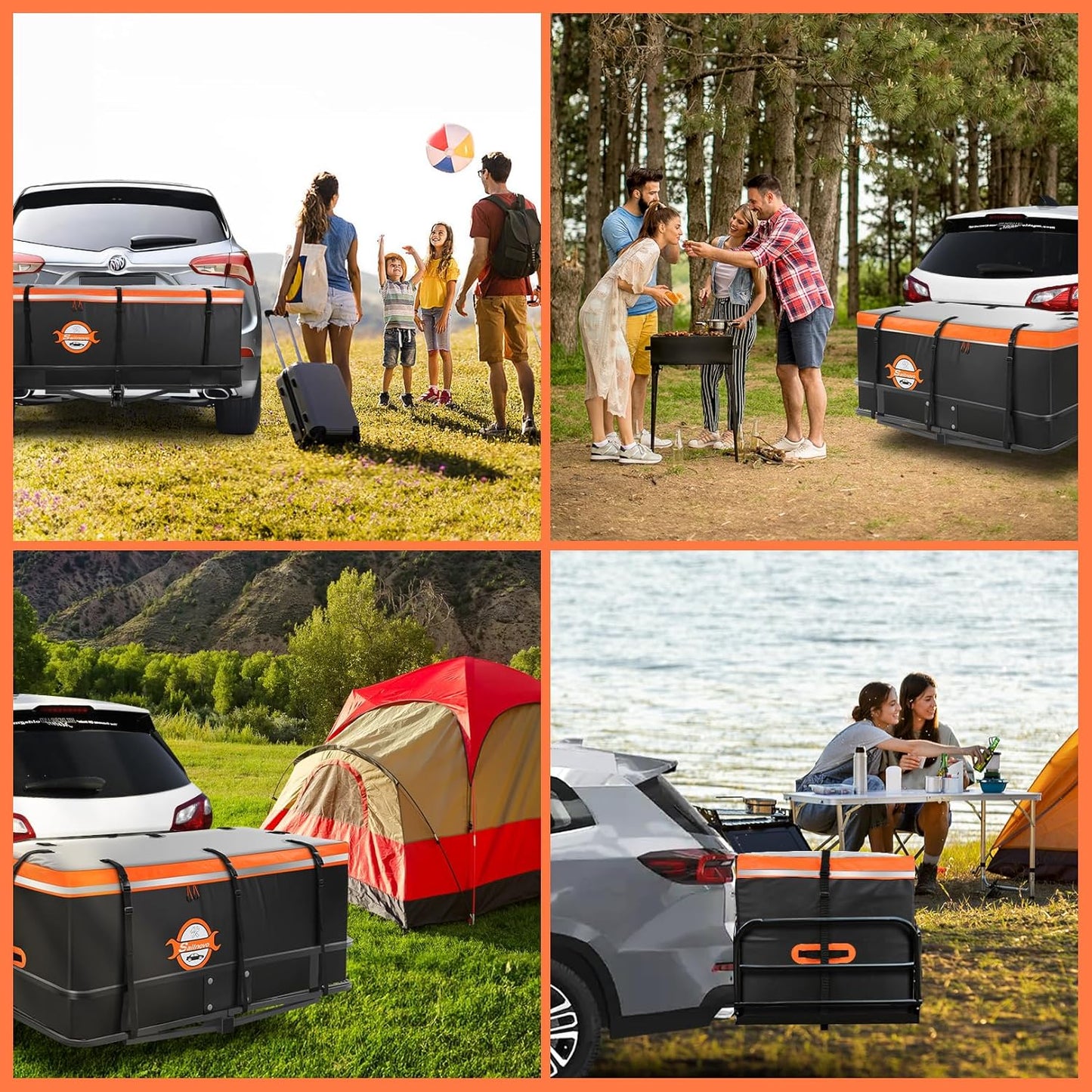 Sailnovo Waterproof Hitch Cargo Carrier Bag - 20 Cubic Feet Soft Shell Design | 8 Reinforced Straps & Lock