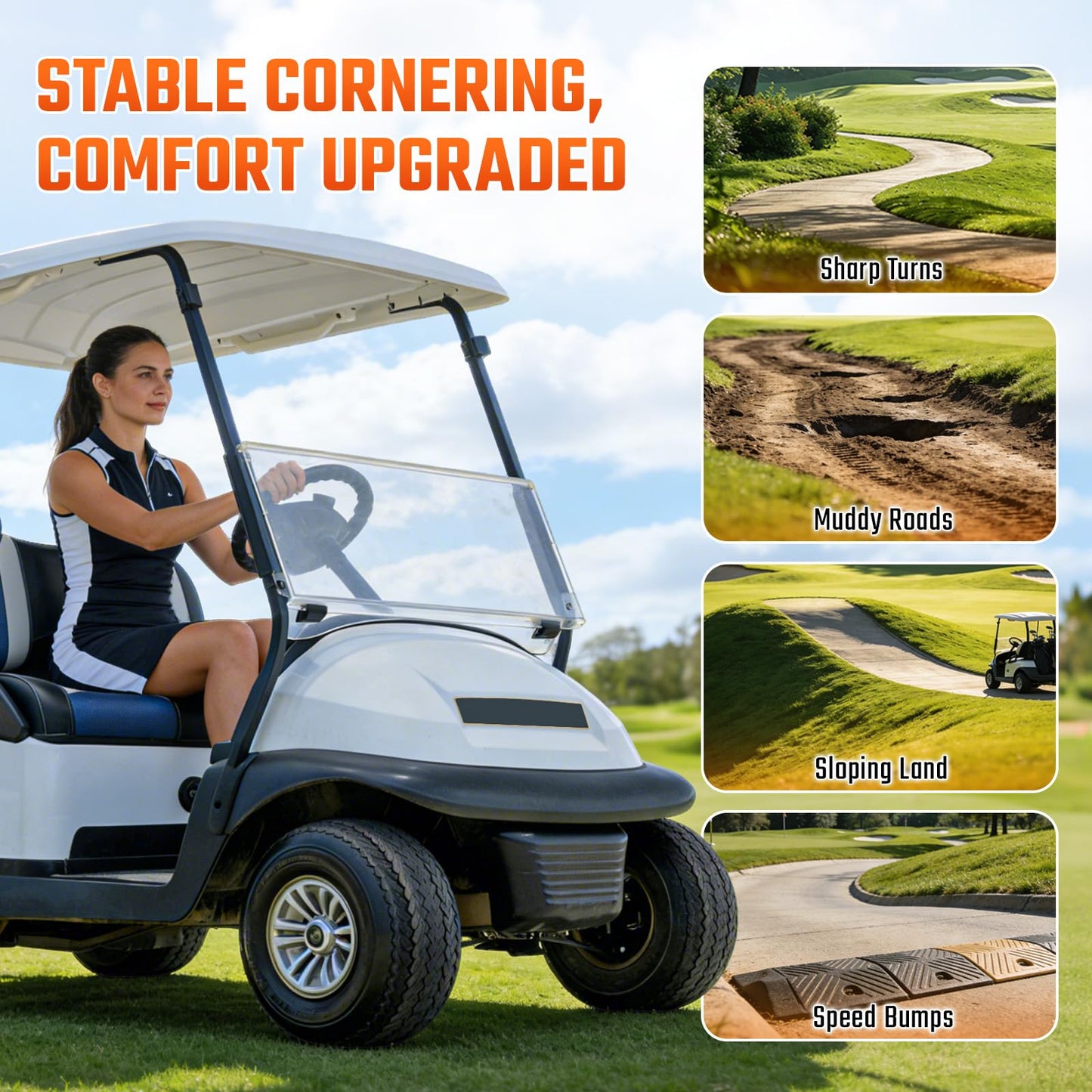 CLUBRALLY Front or Rear Shock Absorbers for Club Car Precedent&Tempo and DS 1014235 102588601 1027064-01 102588501