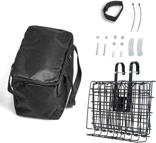LIQING Folding Bike Basket - Quick Release Design with Removable Liner Bag for Pets & Groceries