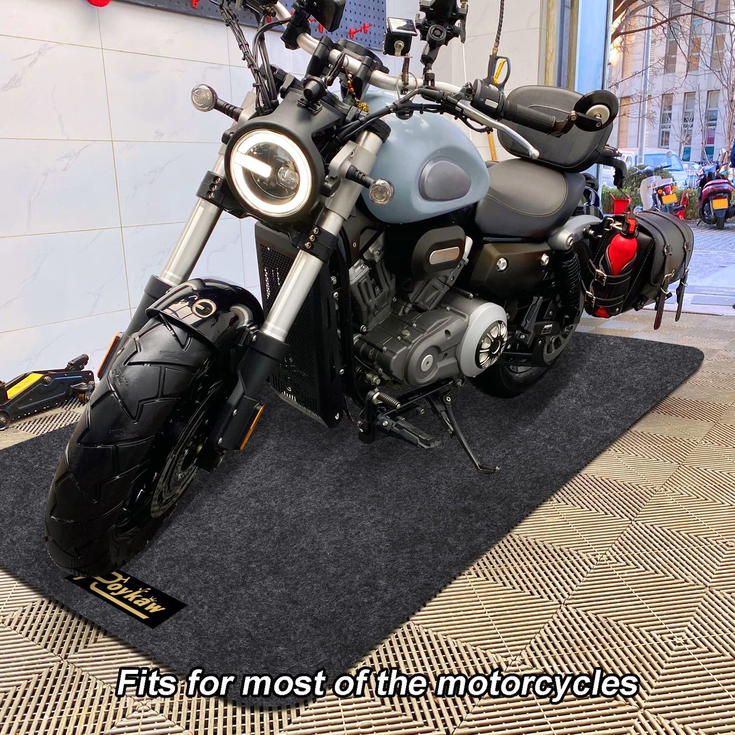 Roykaw Garage Floor Mat and Mechanic Pad, Motorcycle Parking Mat,Protect Floor from Spills, Drips, Splashes and Stains, Oil Absorbent/Cut to Size/Waterproof/Non Slip Design - 39.3" x 72.8"