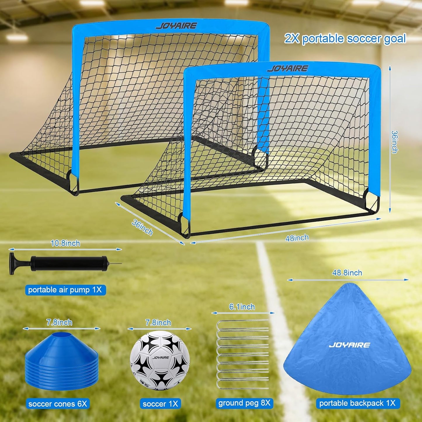 Pro-Grade Kids Soccer Goal - Tear-Resistant 5-Layer Net & Durable 10mm Poles | Portable Training Set (4x3ft/6x4ft/7x5ft)