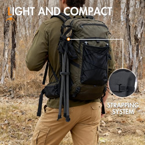 Portal Folding Camping Stool Portable Foldable Tripod Seat for Hiking Hunting Walking Fishing Travel Outdoors with Side Pockets Sturdy Steel Legs Support Up to 225 LBS