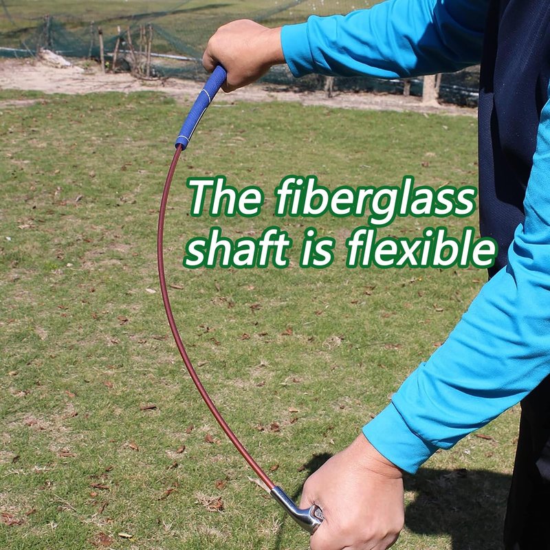 Golf Swing Trainer 9 Iron Flexible Shaft Training Aid Golf Swing Training Club -OLE ANDIGO Golf Equipment for Improve Strength Rhythm,Chipping,Half Swing,Full Practice-Training Manual