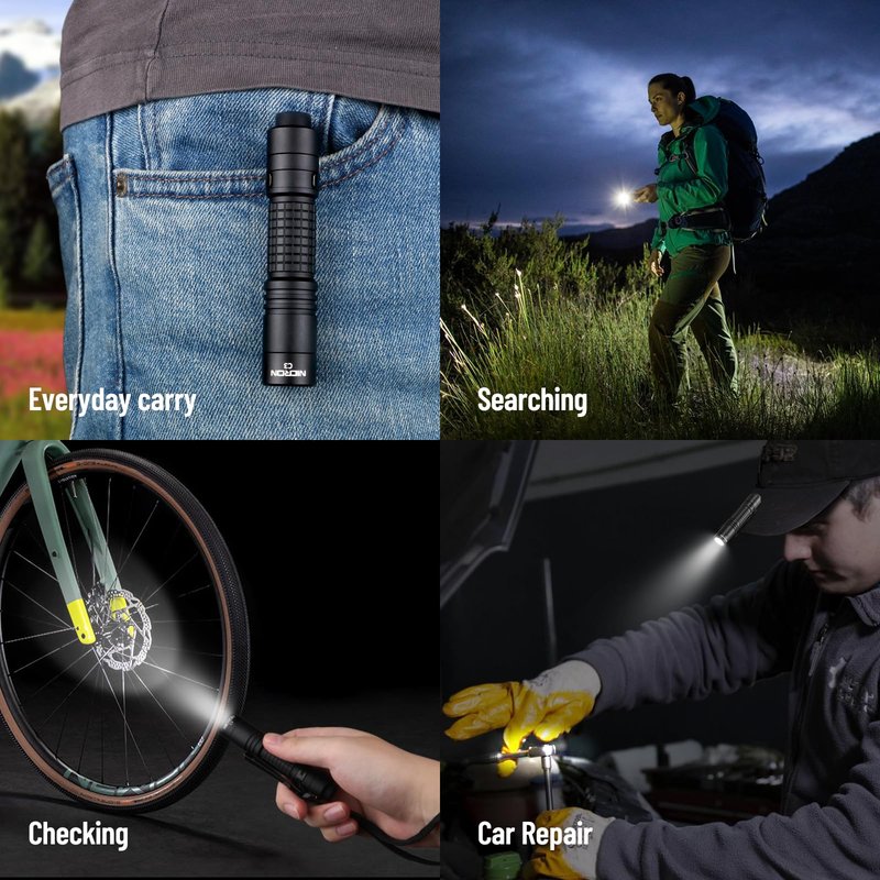 NICRON C3 1000 Lumens EDC Flashlight, Type-C Rechargeable AA Pocket Flashlight Compact High Lumens Handheld Light, Mini Flashlight for Home Outdoor Camping, Hiking, Runing