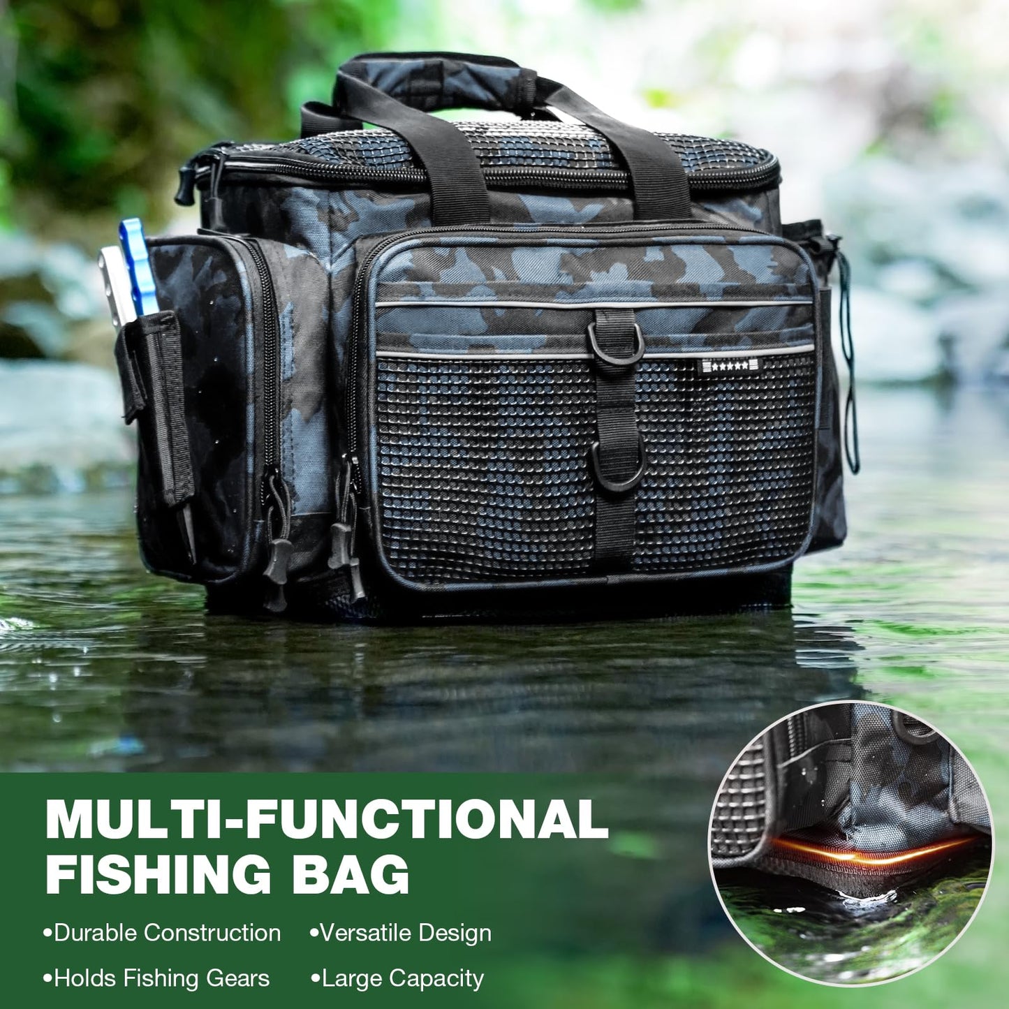 Ghosthorn Fishing Tackle Bag 3600 and 3700 Tackle Trays Lure Box Waterproof Tackle Box Organizer Removable Dividers for Lures Storage