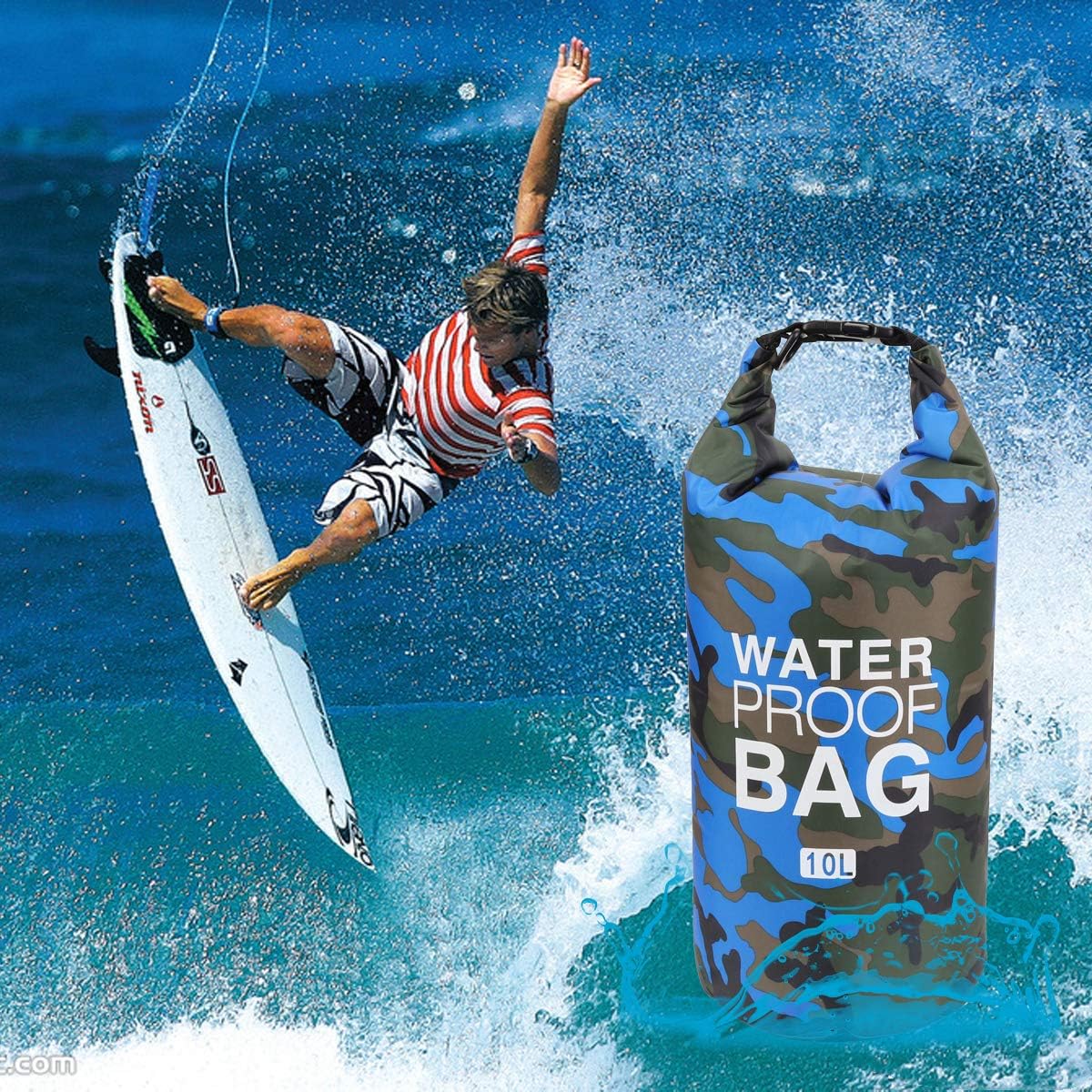 Skiennix Waterproof Dry Bag - Roll Top Sack Keeps Gear Dry for Kayaking, Rafting | Dark Blue, 5L