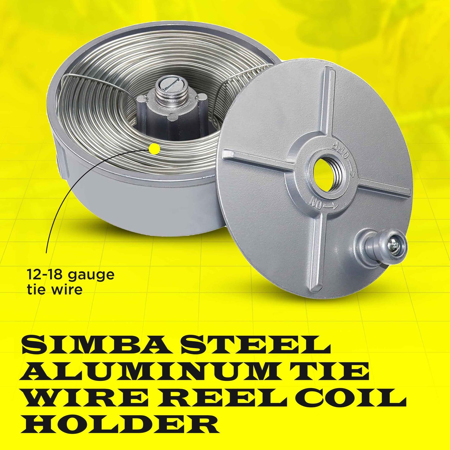 Aluminum Tie Wire Reel Coil Holder with Ergonomic Rewind Knob, Lightweight and Durable