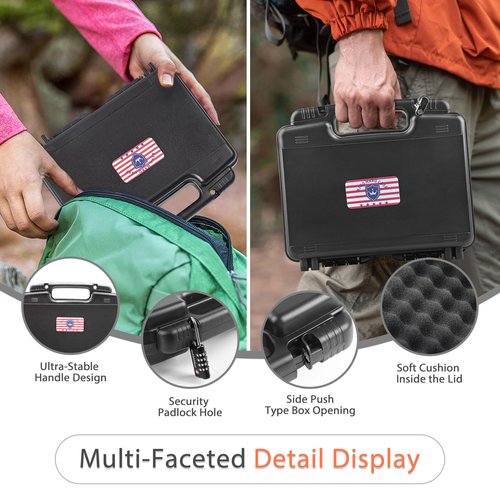 Kinghardcase Pre-Cut 9mm Gun Case with 1 TSA Lock, Lockable Hard Handgun Case for Pistols & Revolvers – Shockproof, Portable Gun Storage & Transport