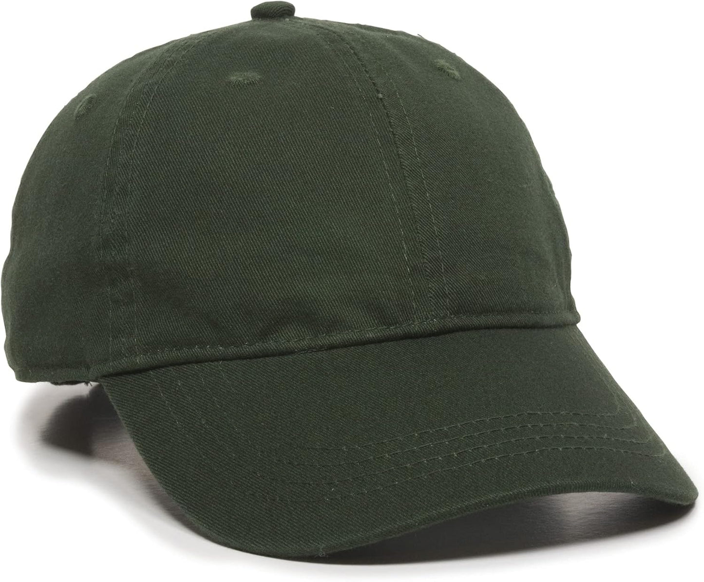 Outdoor Cap | Washed Cotton Baseball Cap - Unisex Dad Hat in Dark Green, One Size Fits All