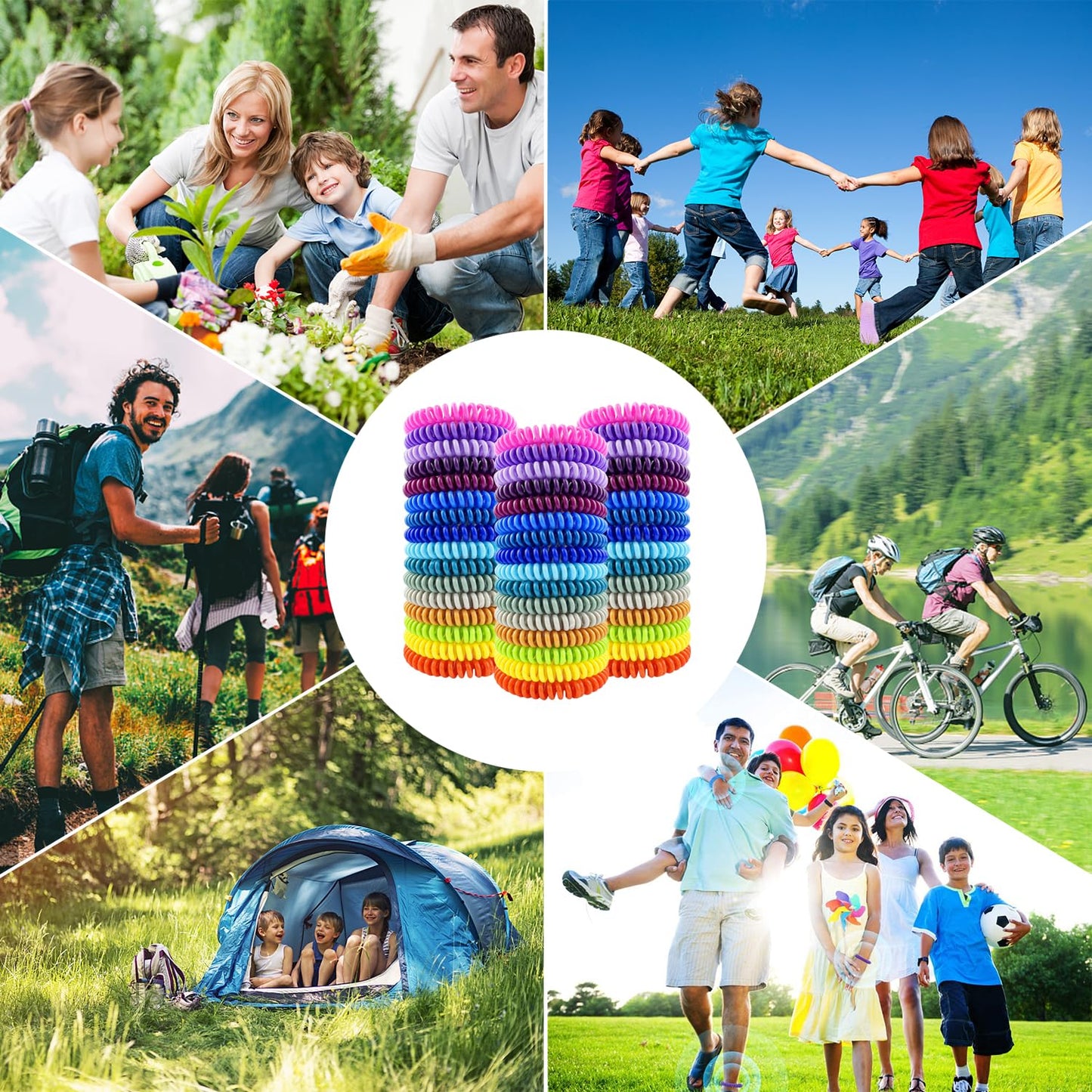 48 Pack Mosquito Repellent Bracelets, Individually Wrapped DEET-Free Insect & Bug Repellent Wrist Bands with 60 Pack Mosquito Patches for Kids & Adults Outdoor Camping Fishing Traveling