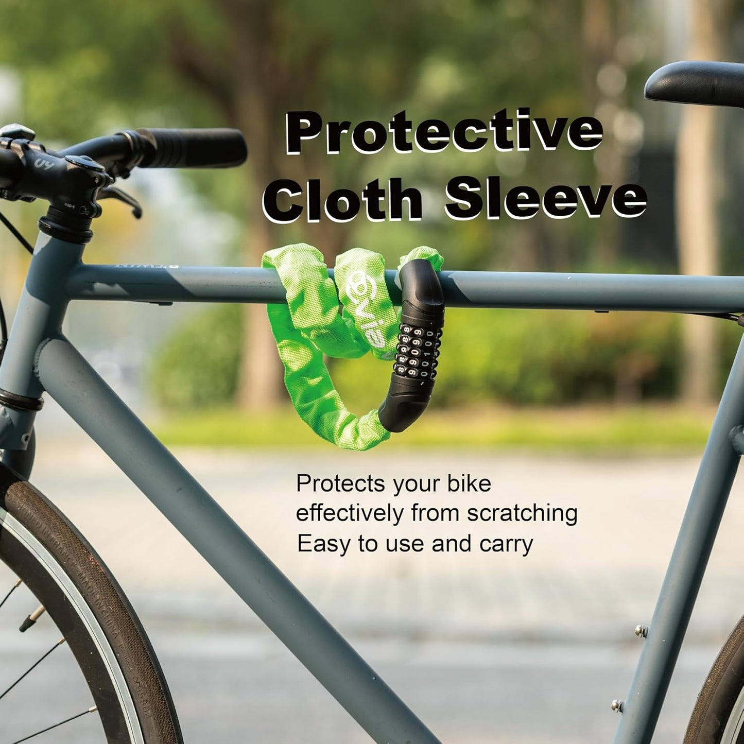 Via Velo Bike Chain Lock - Heavy Duty 5-Digit Resettable Anti-Theft Security Lock | 2.95 Ft for Bicycles, Scooters, and More
