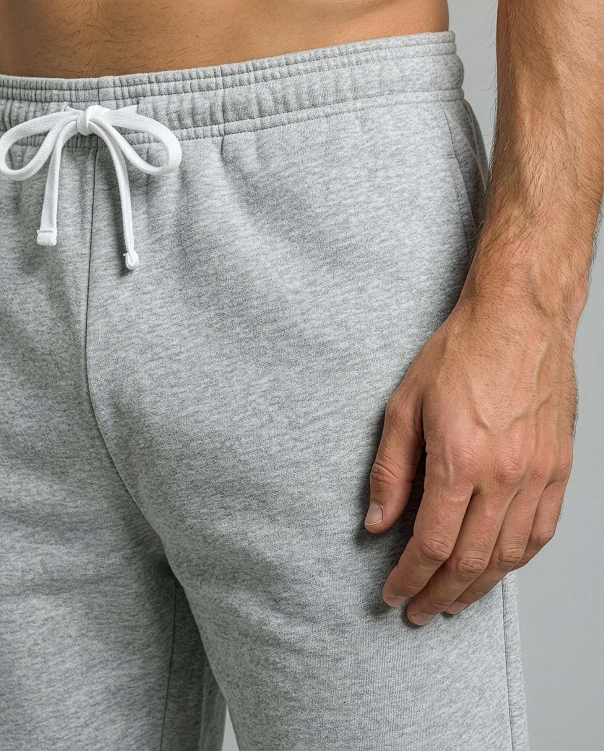 Real Essentials Men's 9" Cotton Fleece Sweat Shorts - Casual Gym, Lounge & Sleep Shorts with Pockets