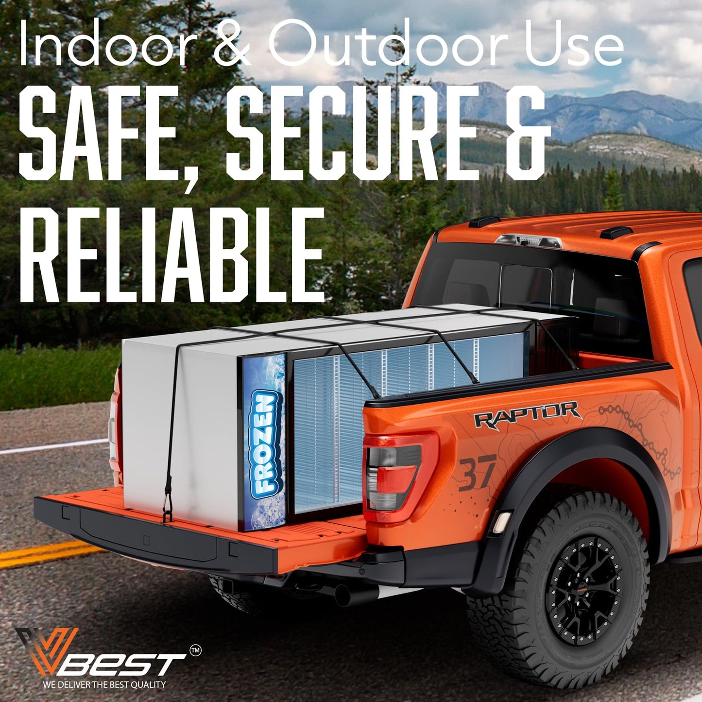 VBEST 6 Piece Bungee Cords with Hooks 36 Inch - 3ft Srong Heavy Duty Outdoor Black Bungee Cords with Carabiner Clips