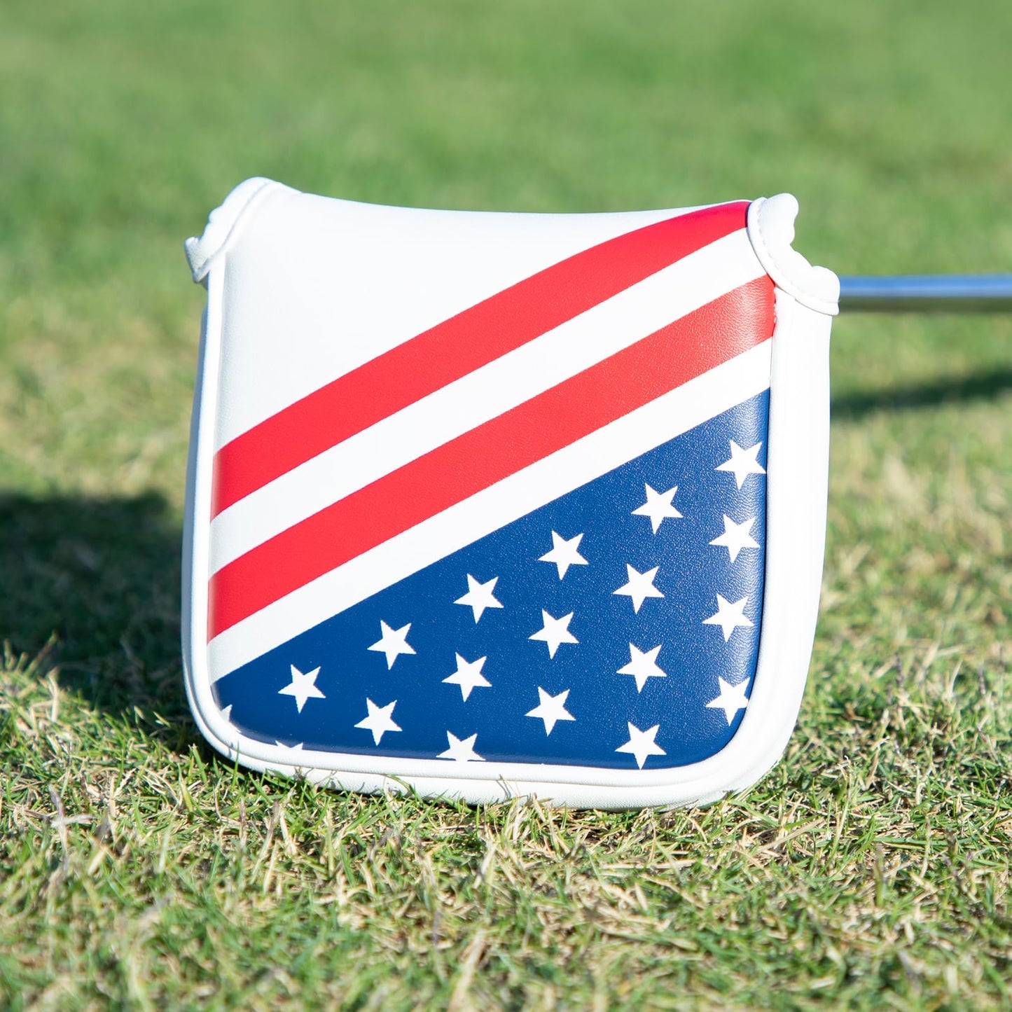brdejc Golf Putter Cover USA Mallet Putter Headcover with Magnetic Closure Leather Golf Club Covers for Most Brand (for Mallet/Style 4)