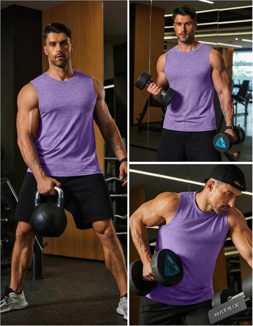 COOFANDY Men's Dry Fit Workout Tank Top - Sleeveless Athletic Shirt with UPF 50+ Protection | Summer Gym Wear