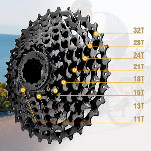 FOMAS Bike Cassette 8 Speed 11-32T Cassette Sprockets for Mountain Bike Road Bike Electric Bike