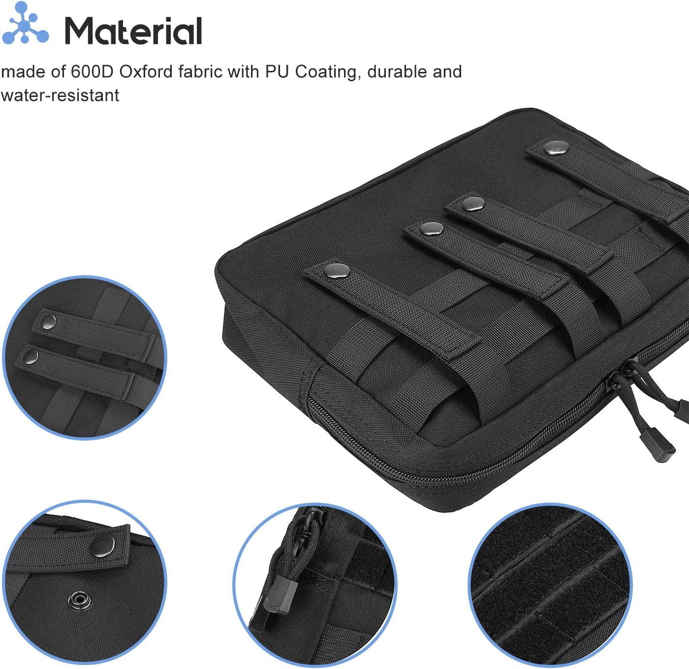 ProCase Tactical MOLLE Pouch - Multi-Purpose Utility Gear Bag for Outdoor Activities | Black