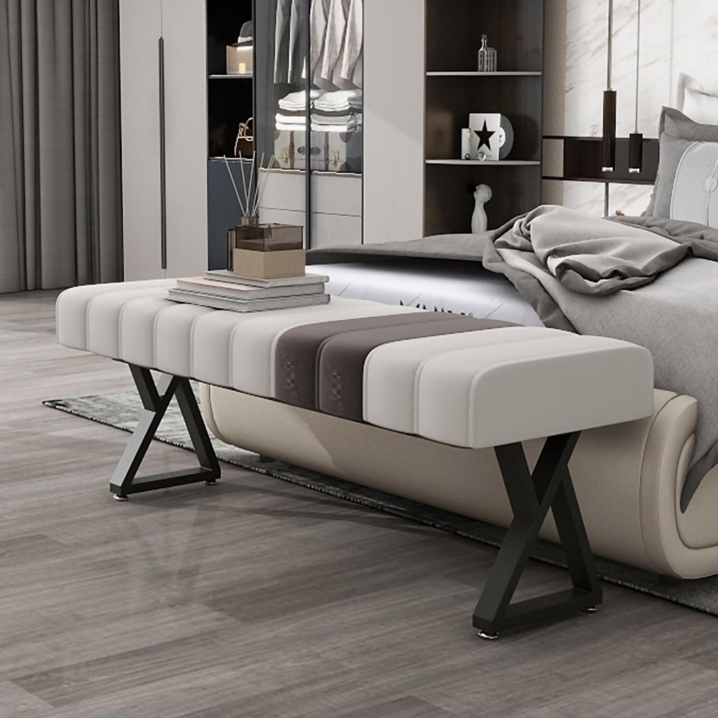 Rioychan 24 Inch Metal Table Desk Legs, Industrial Style Home DIY Project for Furniture,Nightstand,Coffee/End/Side Table Legs with Adjustable Floor Protector, Black (H24” x W14.2”, 2Pcs)