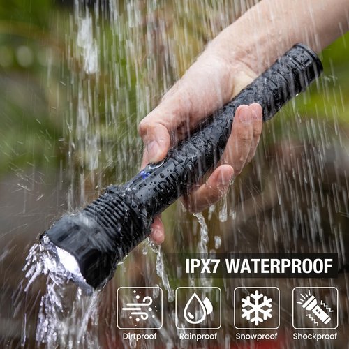 Kmivo Rechargeable LED Flashlight High Lumens, 99,000 Lumens Super Bright Flashlights with 8 Modes & Waterproof, Powerful Handheld Flash Light for Home Camping Hiking